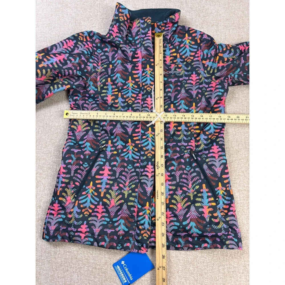 Columbia Girls Interchange Omni-Heat Jacket L 14/16 Multicolor Tree Print